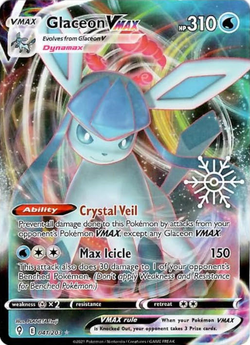 Glaceon VMAX (041/203) (Holiday Calendar) [Sword & Shield: Evolving Skies] | L.A. Mood Comics and Games