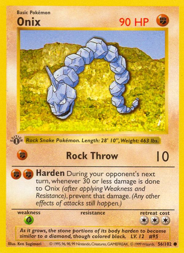 Onix (56/102) (Shadowless) [Base Set 1st Edition] | L.A. Mood Comics and Games