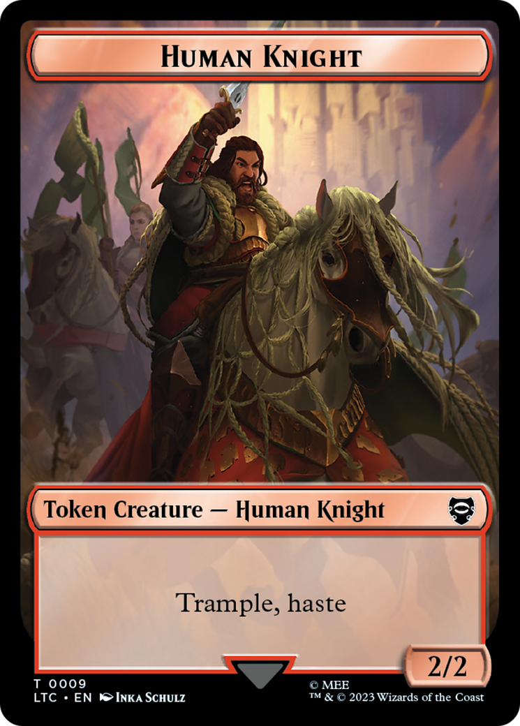 Human Knight // Human Double-Sided Token [The Lord of the Rings: Tales of Middle-Earth Commander Tokens] | L.A. Mood Comics and Games