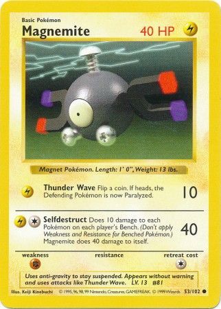 Magnemite (53/102) [Base Set Shadowless Unlimited] | L.A. Mood Comics and Games