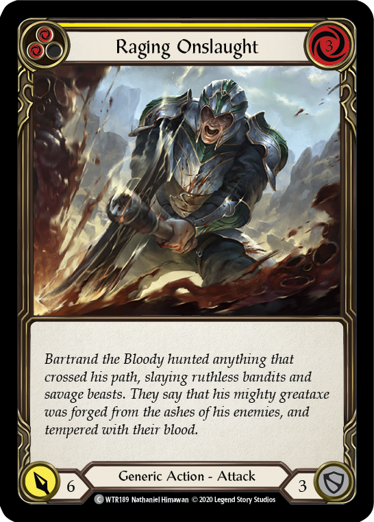 Raging Onslaught (Yellow) [U-WTR189] (Welcome to Rathe Unlimited)  Unlimited Rainbow Foil | L.A. Mood Comics and Games