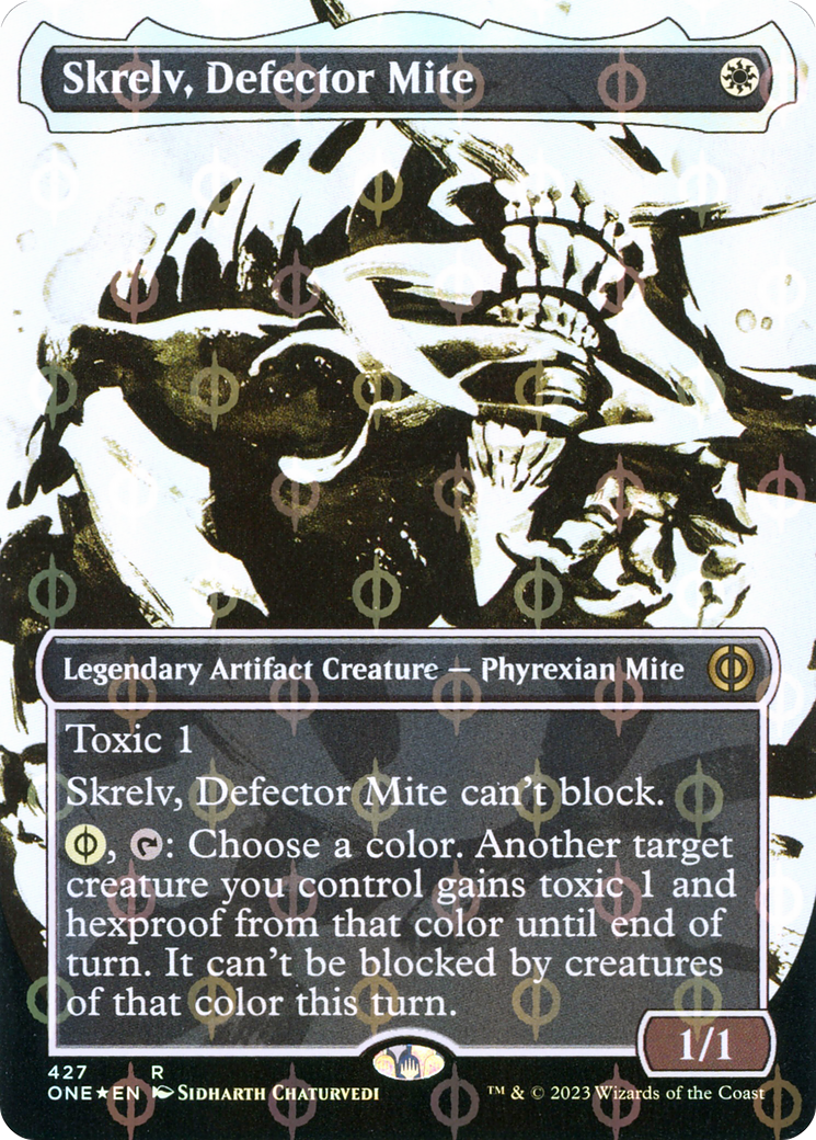 Skrelv, Defector Mite (Borderless Ichor Step-and-Compleat Foil) [Phyrexia: All Will Be One] | L.A. Mood Comics and Games