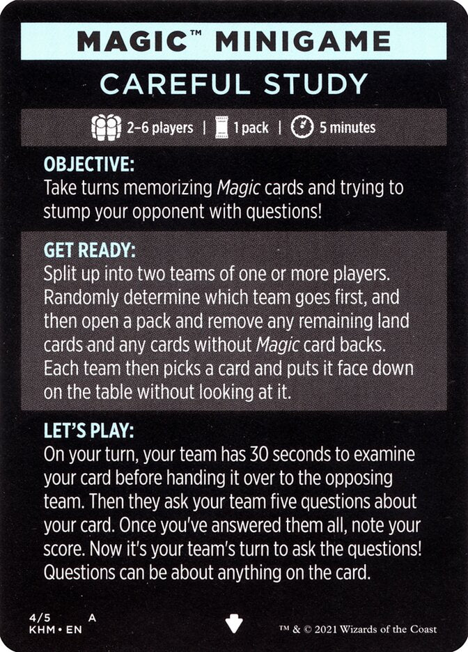 Careful Study (Magic Minigame) [Kaldheim Minigame] | L.A. Mood Comics and Games