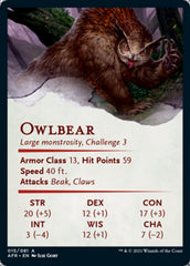 Owlbear Art Card [Dungeons & Dragons: Adventures in the Forgotten Realms Art Series] | L.A. Mood Comics and Games