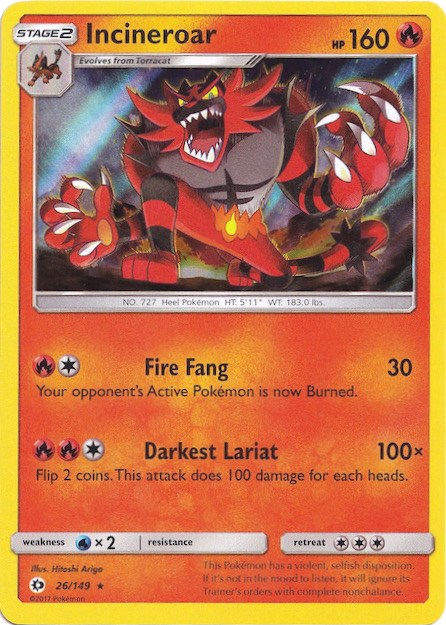 Incineroar (26/149) (Water Web Holo) [Sun & Moon: Base Set] | L.A. Mood Comics and Games