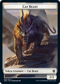 Cat Beast // Construct Double-Sided Token [Zendikar Rising Tokens] | L.A. Mood Comics and Games