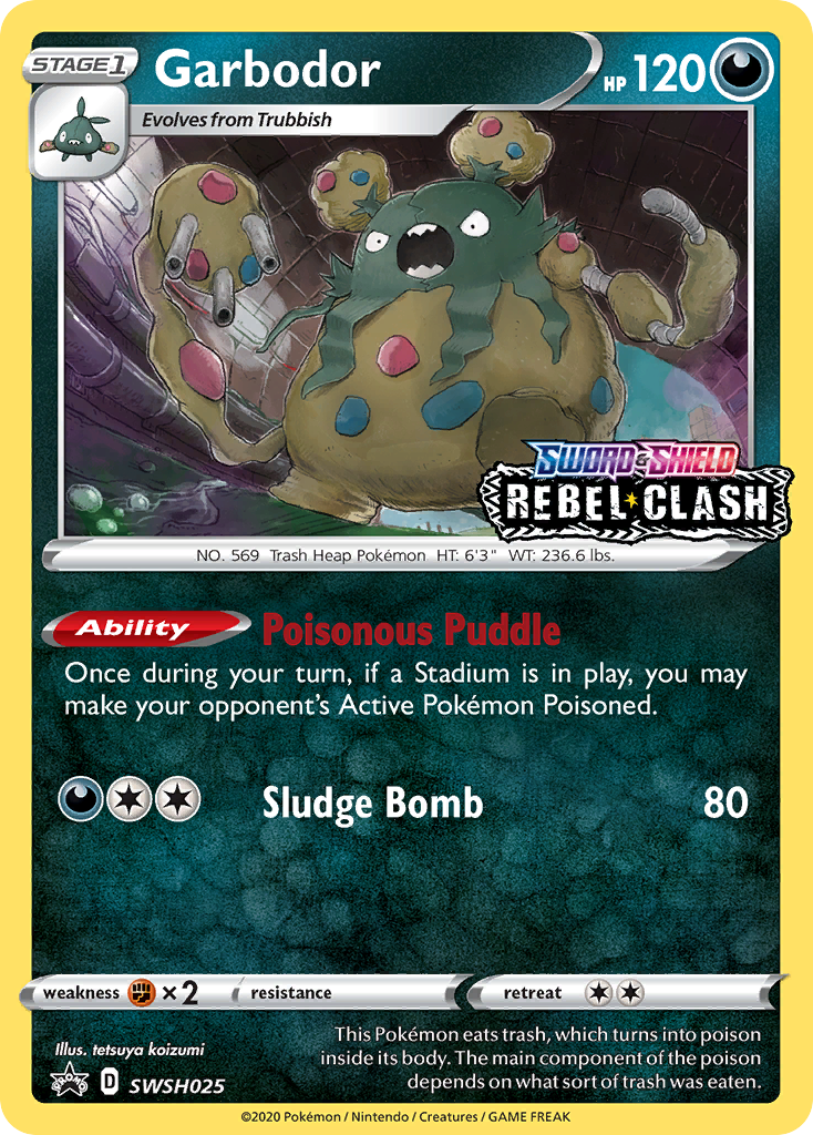 Garbodor (SWSH025) (Prerelease Promo) [Sword & Shield: Black Star Promos] | L.A. Mood Comics and Games