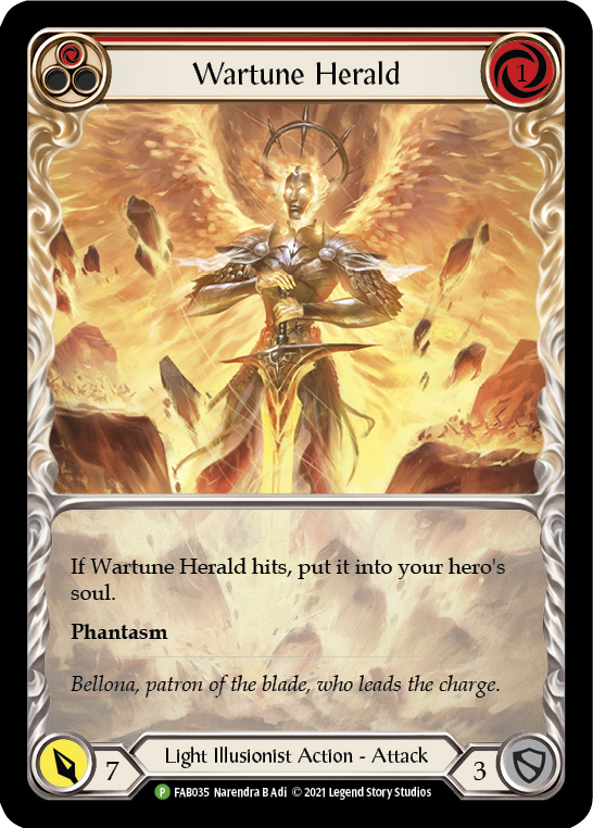 Wartune Herald (Red Extended Art) [FAB035] (Promo)  Rainbow Foil | L.A. Mood Comics and Games