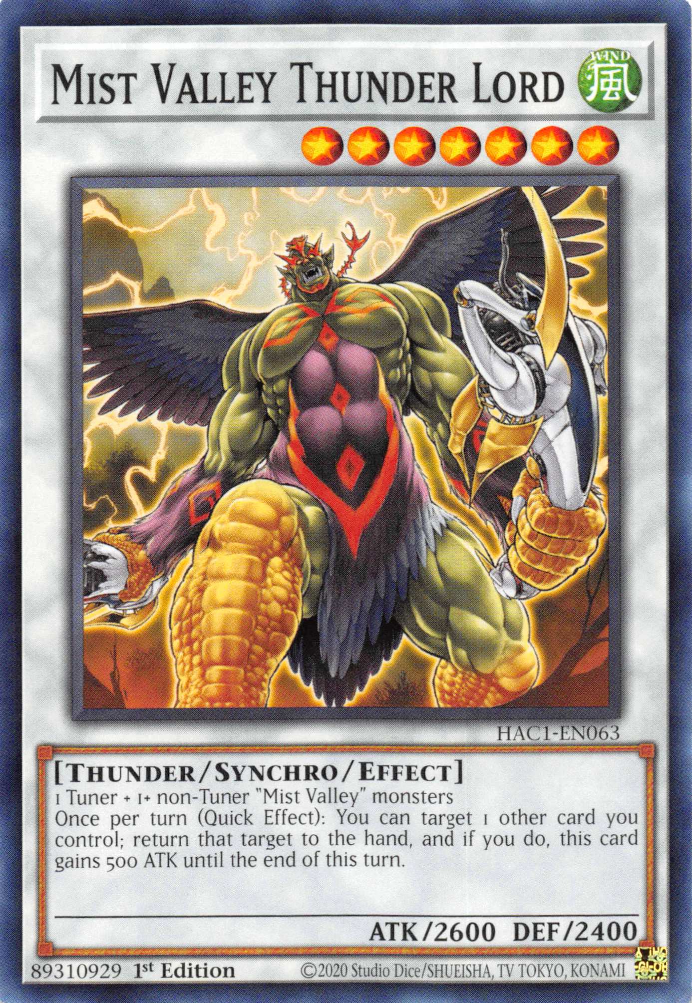 Mist Valley Thunder Lord [HAC1-EN063] Common | L.A. Mood Comics and Games