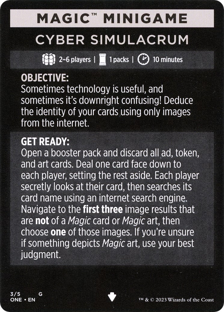 Cyber Simulacrum (Magic Minigame) [Phyrexia: All Will Be One Minigame] | L.A. Mood Comics and Games