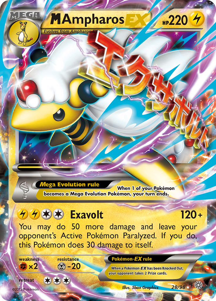 M Ampharos EX (28/98) [XY: Ancient Origins] | L.A. Mood Comics and Games