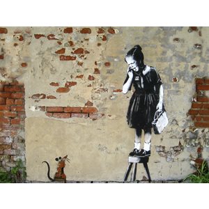 Urban Art - Banksy Puzzle Girl on a Stool | L.A. Mood Comics and Games