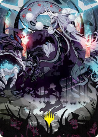 Echo of Death's Wail Art Card (Gold-Stamped Signature) [Kamigawa: Neon Dynasty Art Series] | L.A. Mood Comics and Games