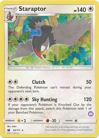 Staraptor (83/111) (Deck Exclusive #22) [Sun & Moon: Trainer Kit - Alolan Sandslash] | L.A. Mood Comics and Games