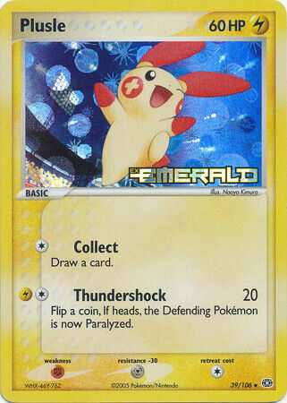 Plusle (39/106) (Stamped) [EX: Emerald] | L.A. Mood Comics and Games