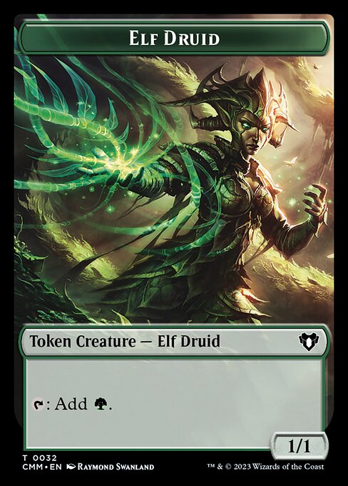 Treasure // Elf Druid Double-Sided Token [Commander Masters Tokens] | L.A. Mood Comics and Games