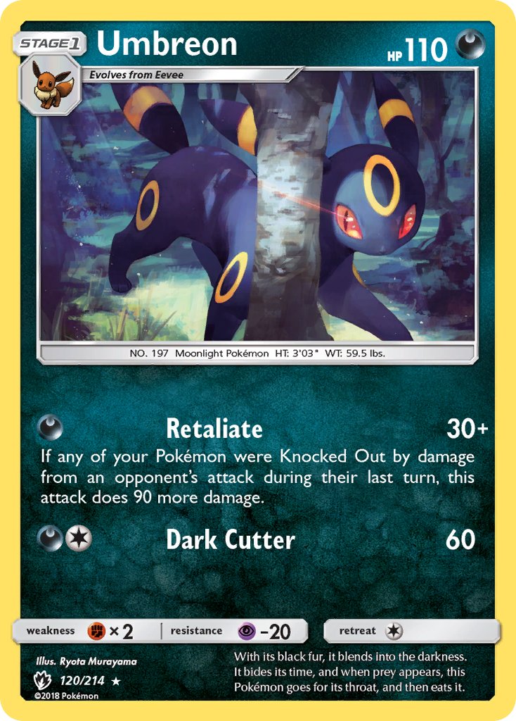 Umbreon (120/214) (Cosmos Holo) (Blister Exclusive) [Sun & Moon: Lost Thunder] | L.A. Mood Comics and Games