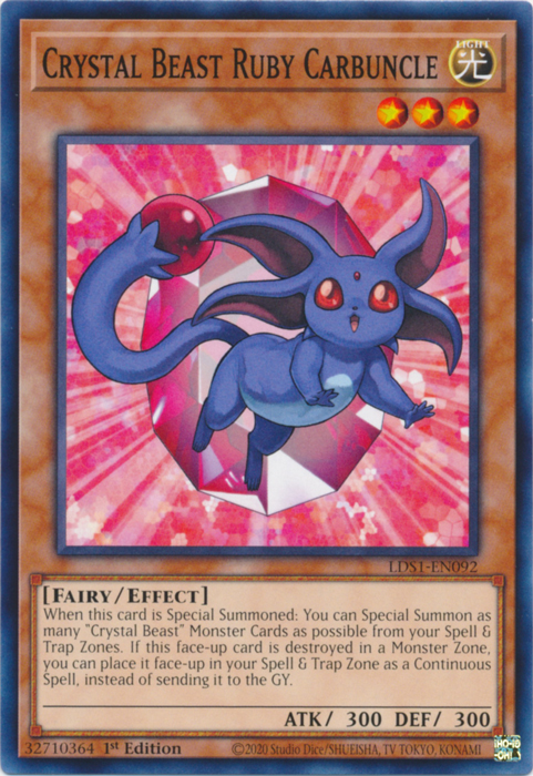 Crystal Beast Ruby Carbuncle [LDS1-EN092] Common | L.A. Mood Comics and Games