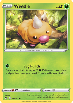Weedle (001/185) [Sword & Shield: Vivid Voltage] | L.A. Mood Comics and Games