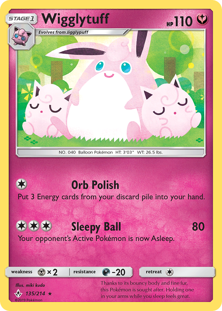 Wigglytuff (135/214) [Sun & Moon: Unbroken Bonds] | L.A. Mood Comics and Games