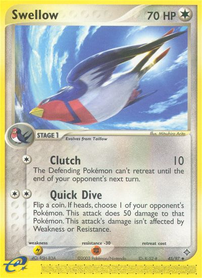 Swellow (45/97) [EX: Dragon] | L.A. Mood Comics and Games