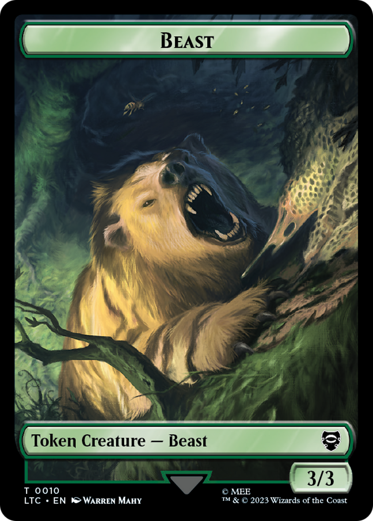 Beast // Treefolk Double Sided Token [The Lord of the Rings: Tales of Middle-Earth Commander Tokens] | L.A. Mood Comics and Games
