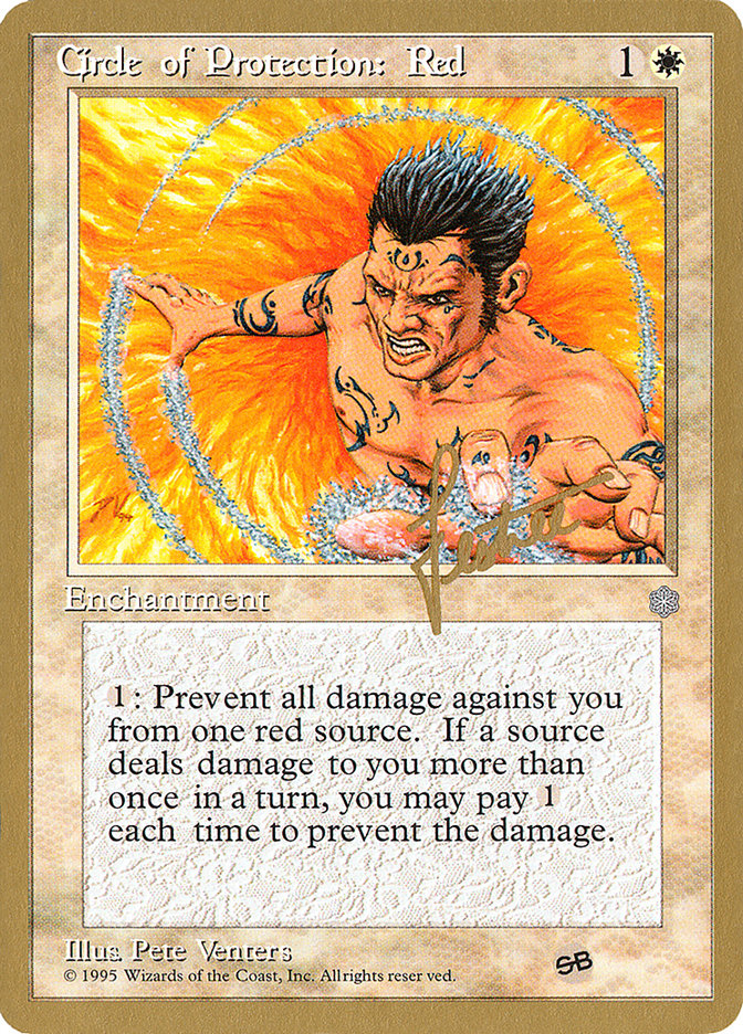 Circle of Protection: Red (Bertrand Lestree) (SB) (ICE) [Pro Tour Collector Set] | L.A. Mood Comics and Games