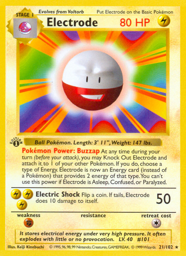 Electrode (21/102) (Shadowless) [Base Set 1st Edition] | L.A. Mood Comics and Games