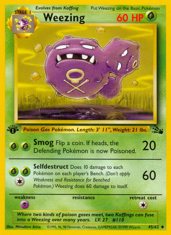 Weezing (45/62) [Fossil 1st Edition] | L.A. Mood Comics and Games