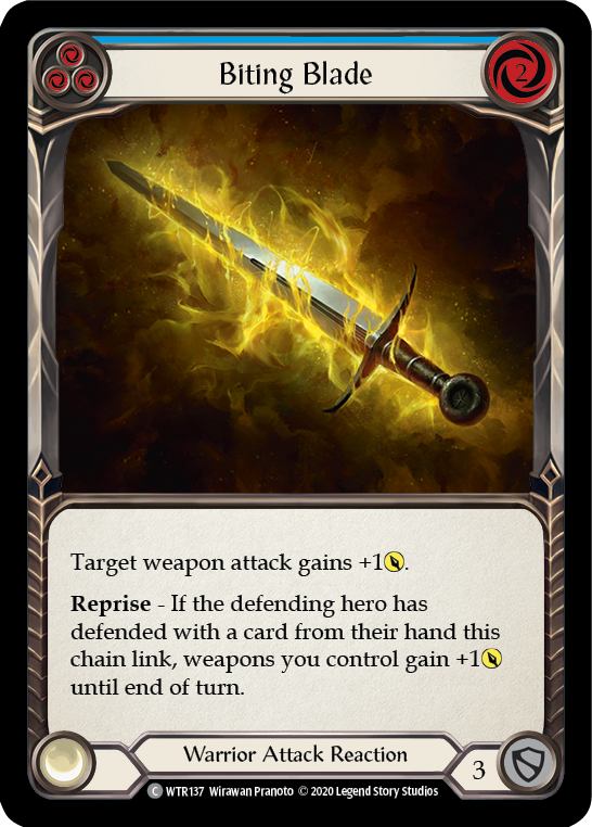 Biting Blade (Blue) [U-WTR137] (Welcome to Rathe Unlimited)  Unlimited Rainbow Foil | L.A. Mood Comics and Games
