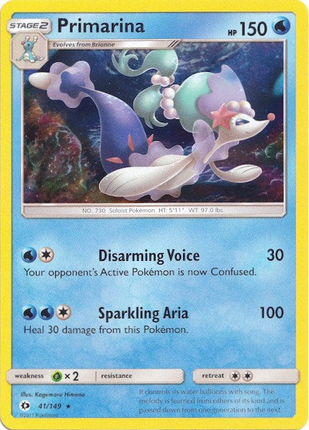 Primarina (41/149) (Water Web Holo) [Sun & Moon: Base Set] | L.A. Mood Comics and Games