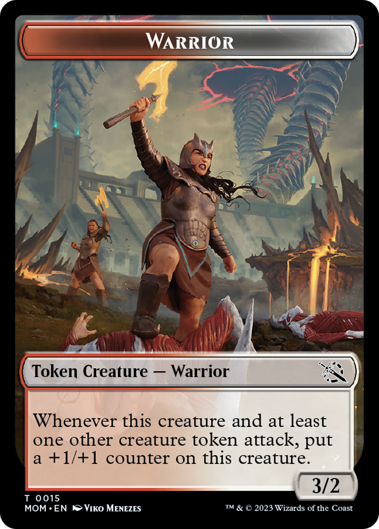 Warrior // Dinosaur Double-Sided Token [March of the Machine Tokens] | L.A. Mood Comics and Games