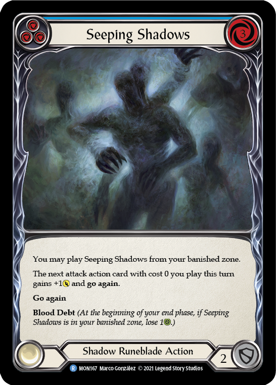 Seeping Shadows (Blue) [MON167-RF] (Monarch)  1st Edition Rainbow Foil | L.A. Mood Comics and Games