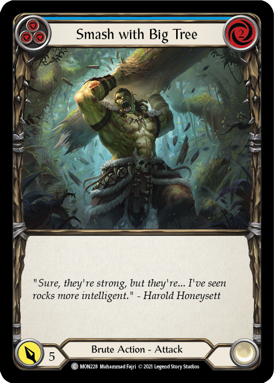 Smash with Big Tree (Blue) [MON228-RF] (Monarch)  1st Edition Rainbow Foil | L.A. Mood Comics and Games