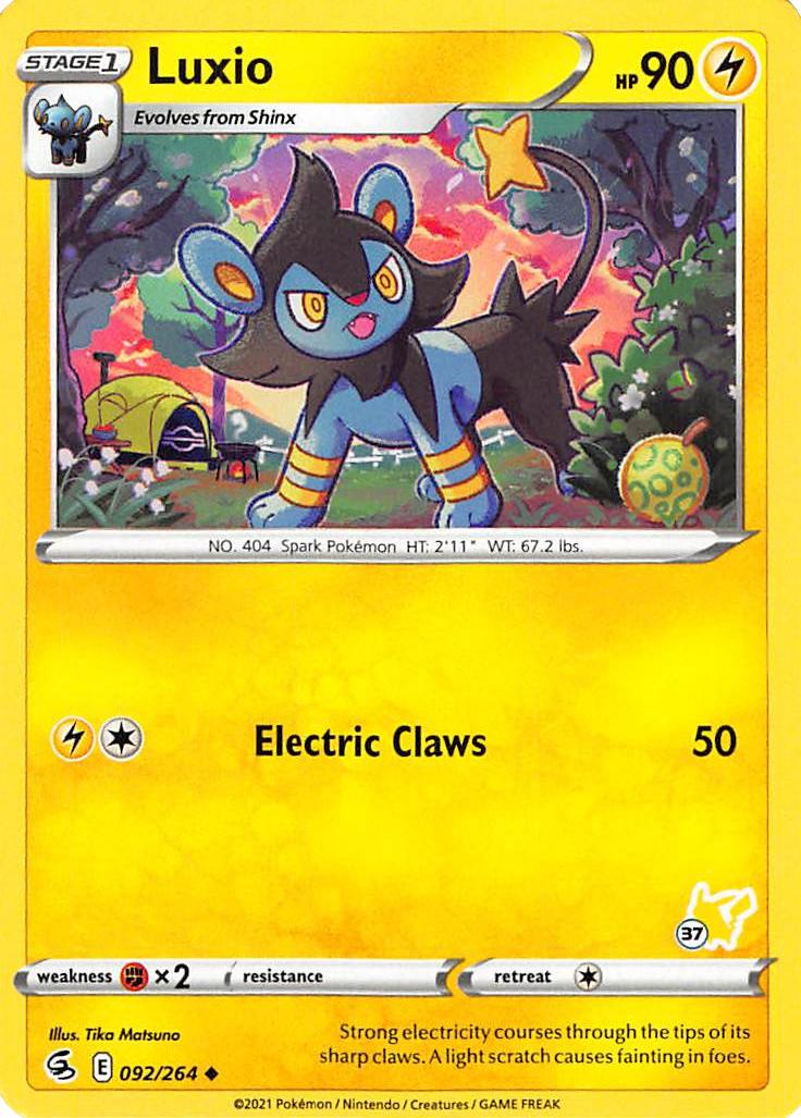 Luxio (092/264) (Pikachu Stamp #37) [Battle Academy 2022] | L.A. Mood Comics and Games