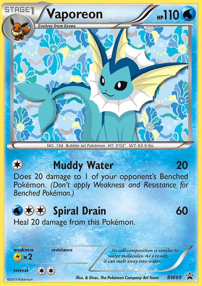 Vaporeon (BW89) [Black & White: Black Star Promos] | L.A. Mood Comics and Games