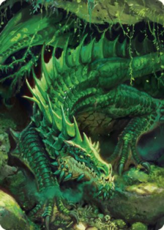 Lurking Green Dragon Art Card [Commander Legends: Battle for Baldur's Gate Art Series] | L.A. Mood Comics and Games