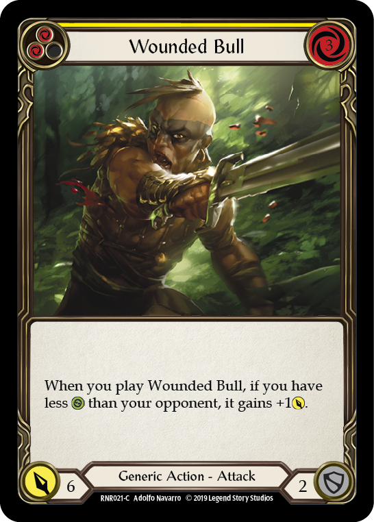 Wounded Bull (Yellow) [RNR021-C] (Rhinar Hero Deck)  1st Edition Normal | L.A. Mood Comics and Games
