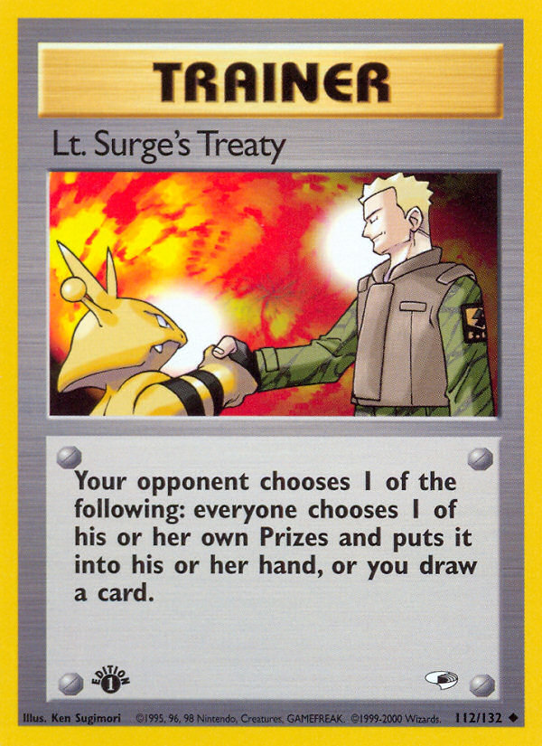 Lt. Surge's Treaty (112/132) [Gym Heroes 1st Edition] | L.A. Mood Comics and Games