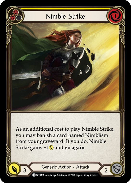 Nimble Strike (Yellow) [U-WTR186] (Welcome to Rathe Unlimited)  Unlimited Rainbow Foil | L.A. Mood Comics and Games