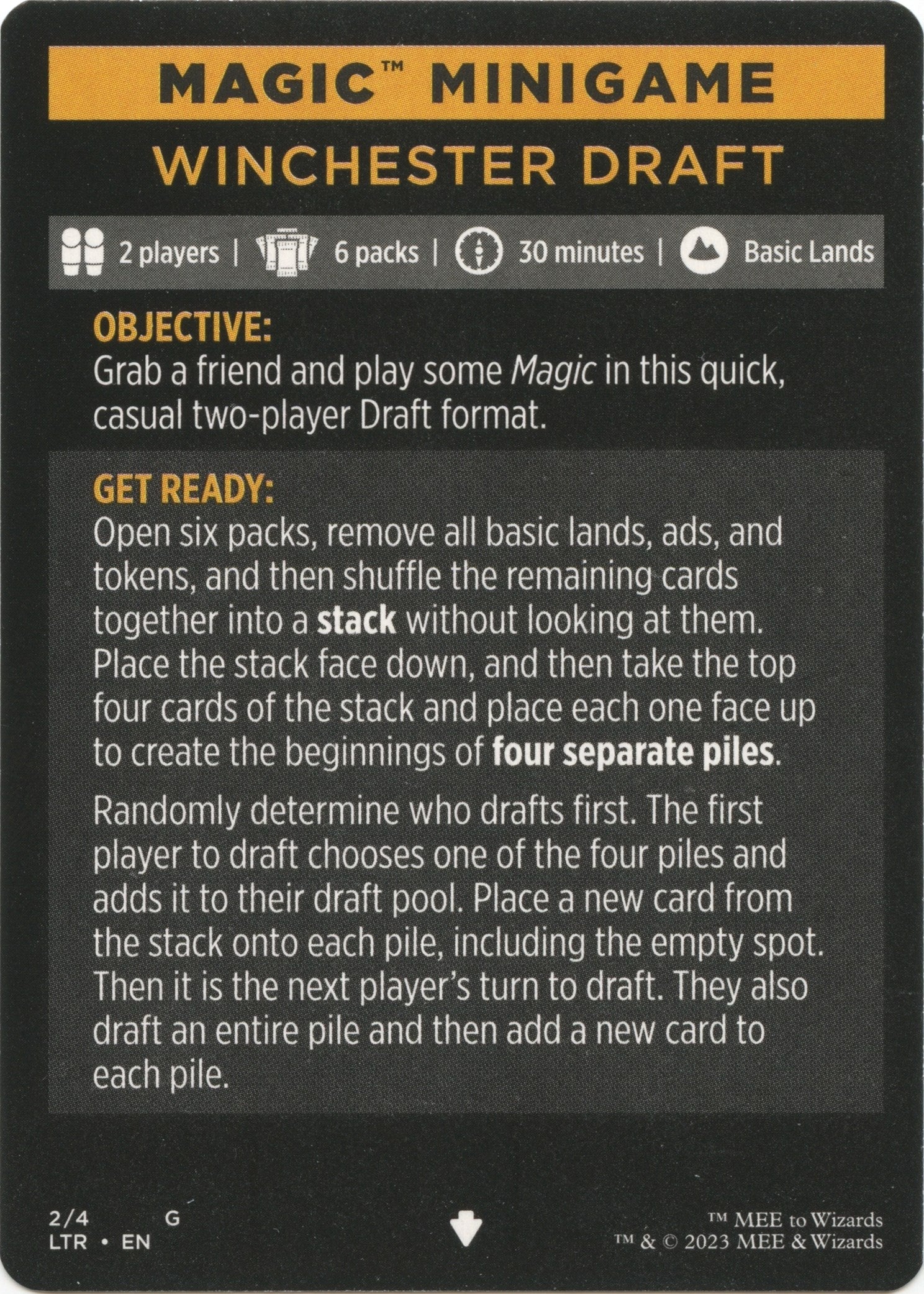 Winchester Draft (Magic Minigame) [The Lord of the Rings: Tales of Middle-Earth Minigame] | L.A. Mood Comics and Games