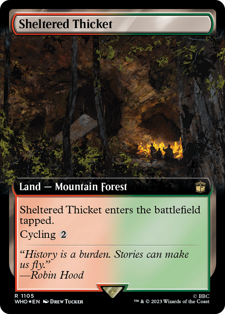 Sheltered Thicket (Extended Art) (Surge Foil) [Doctor Who] | L.A. Mood Comics and Games