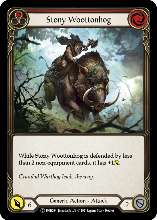 Stony Woottonhog (Red) [U-MON284-RF] (Monarch Unlimited)  Unlimited Rainbow Foil | L.A. Mood Comics and Games