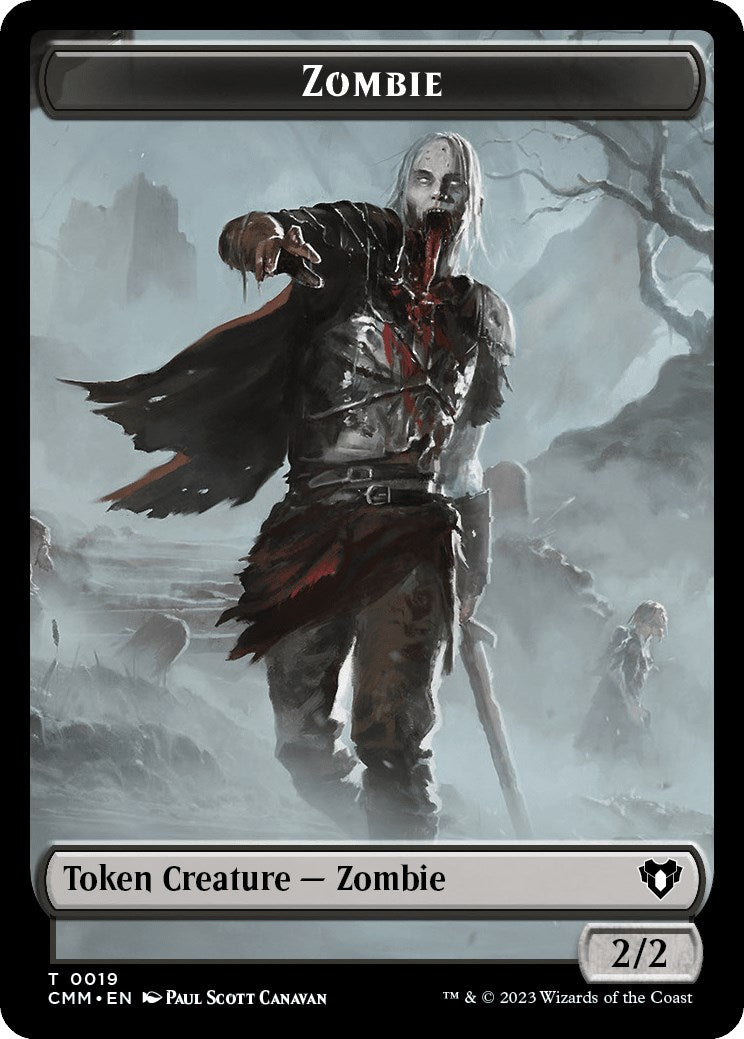 Zombie (0019) // Construct (0042) Double-Sided Token [Commander Masters Tokens] | L.A. Mood Comics and Games