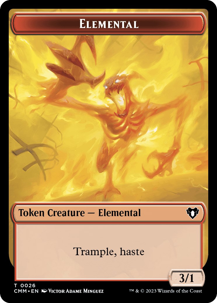 Elemental (0026) // Cat (0030) Double-Sided Token [Commander Masters Tokens] | L.A. Mood Comics and Games