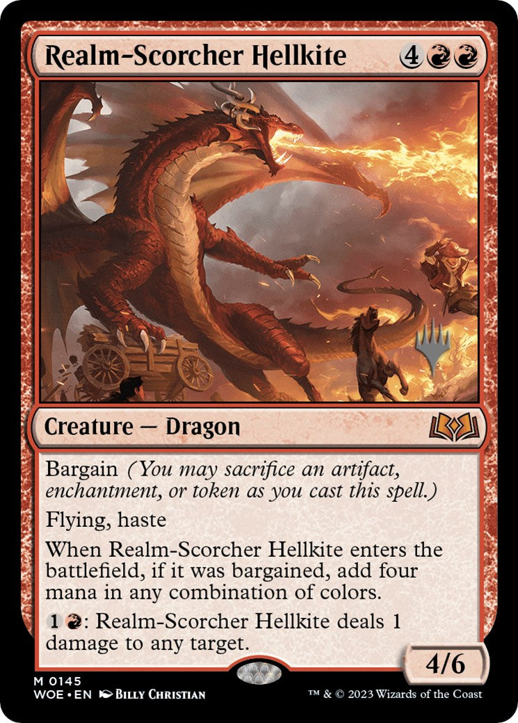 Realm-Scorcher Hellkite (Promo Pack) [Wilds of Eldraine Promos] | L.A. Mood Comics and Games