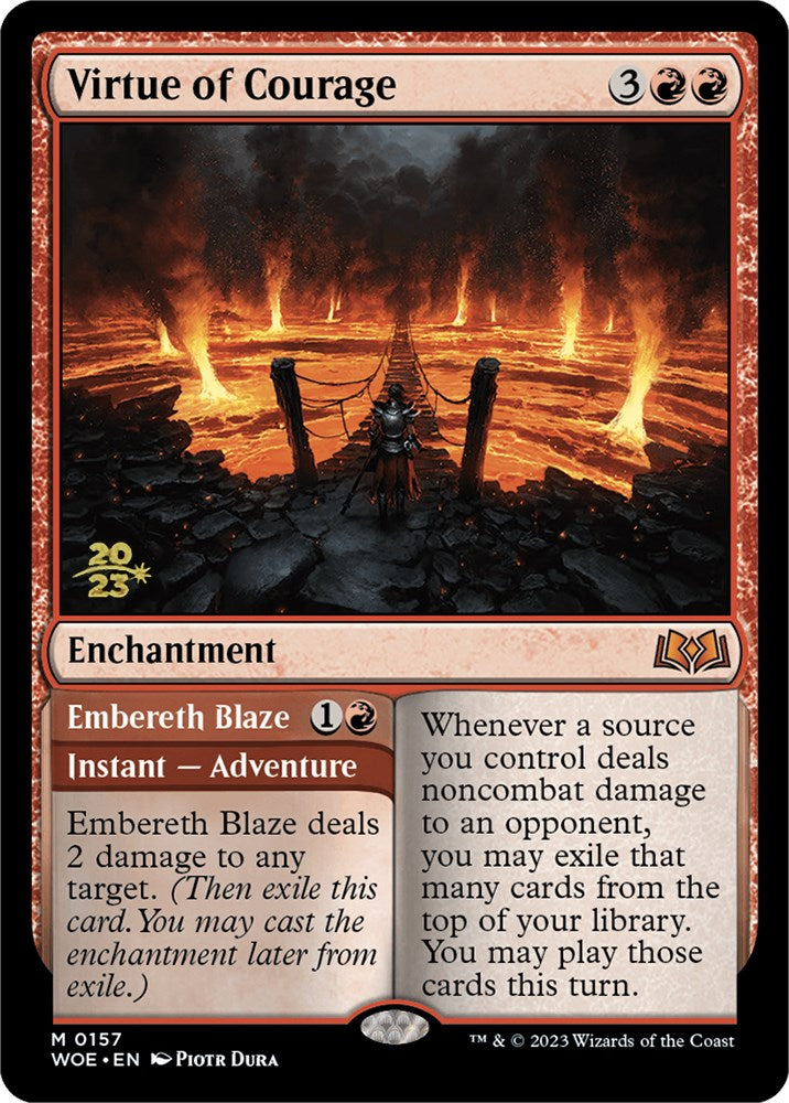 Virtue of Courage // Embereth Blaze [Wilds of Eldraine Prerelease Promos] | L.A. Mood Comics and Games
