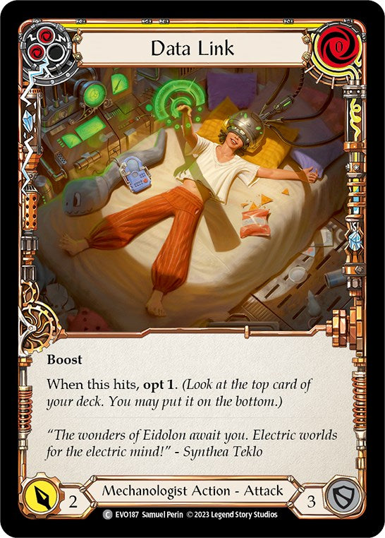 Data Link (Yellow) [EVO187] (Bright Lights)  Rainbow Foil | L.A. Mood Comics and Games