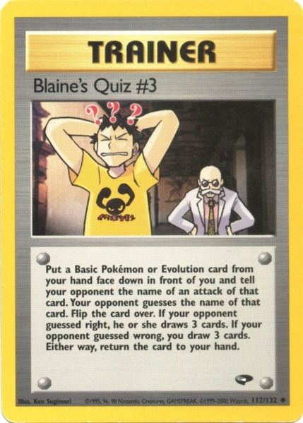 Blaine's Quiz #3 (112/132) [Gym Challenge Unlimited] | L.A. Mood Comics and Games