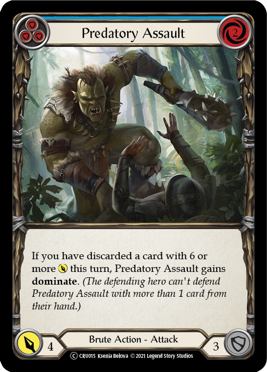 Predatory Assault (Blue) [U-CRU015] (Crucible of War Unlimited)  Unlimited Rainbow Foil | L.A. Mood Comics and Games